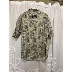 Columbia Men's Shirt. Fish Print. Size Medium. Very Nice like new shirt.